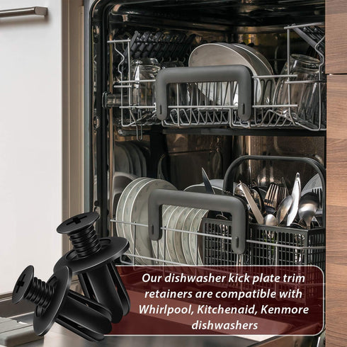 20 Pieces Dishwasher Kick Plate Trim Retainer Fastener Plastic Rivets Clips Compatible with Kenmore, Kitchenaid, WPW10503548 Replace