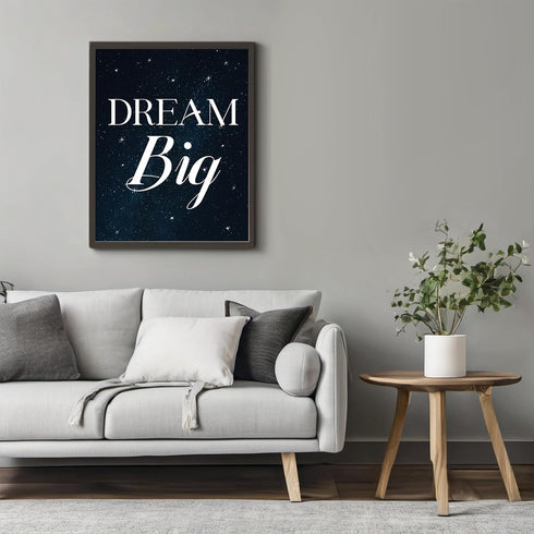 Posterizer 1 pcs-dream big-encouraging quote-Kids Room Art-Motivational & Inspirational Art-decor for nursery toddlers kids room- UNFRAMED Wall Ar...