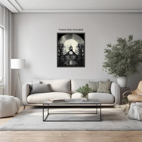 Posterizer 1 pcs-hunting church building-black and white collage-Abstract & Modern Art-Retro Art-Gift for Art Lovers- UNFRAMED Wall Art...