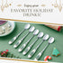 Spode Christmas Tree Teaspoons - Set of 6, Holiday Silverware for Desserts and Beverages, Stainless Steel Flatware with Porcelain Handles, 6-Inch ...