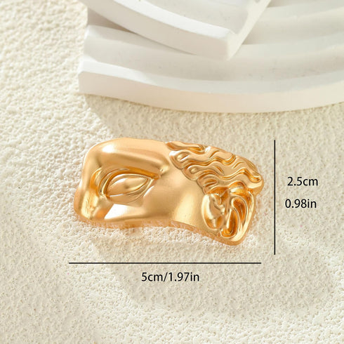 Vintage Golden Mask Half Face Personalized Brooch for Women...