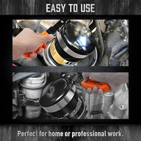 HORUSDY Large Swivel Oil Filter Wrench, 4" to 4-1/2" Oil Filter Removal Tool Fits Filters, Adjustable Oil Filter Removal Tool...