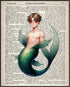Posterizer 1 pcs-Cute Merman Dictionary Wall Art-Abstract & Modern Art-Movie & Cinema Art-Gift for Girls, Teens-Decor for nursery toddlers kids ro...