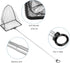 Lpraer Aquarium Fish Net 5" x 6" Fish Net with Extendable 7.4"-16.3" Telescopic Stainless Steel Long Handle Fine Mesh Fish Net for Fish Tank...