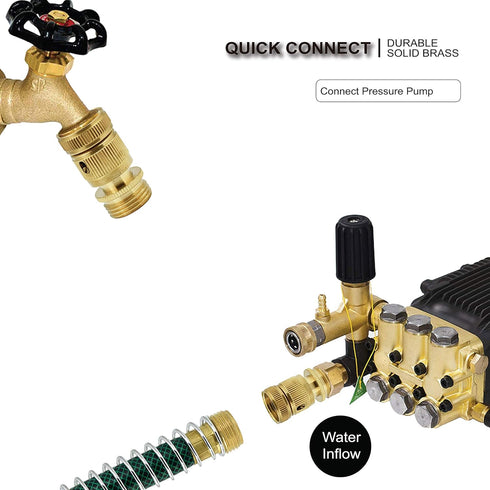 PLG ¾ Inch GHT Solid Brass Garden Hose Quick Connect Fittings,2 Male+2 Female...