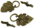 Brass Heavy Duty Jewelry Clasps Grape Leaves Clasp Toggle Findings Jewelry Making 16 Set...
