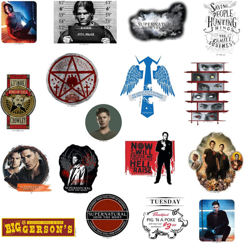 Supernatural Stickers Die Cut Vinyl Sticker Variety Pack - Laptop, Water Bottle, Scrapbooking, Tablet, Skateboard, Indoor/Outdoor - Set of 50...