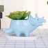 VanEnjoy Desktop Cute Cartoon Blue Triceratops Dinosaur Ceramic Succulent Pot with Tray, Bonsai Cactus Flower Pot Vase Holder Decorative Organizer...