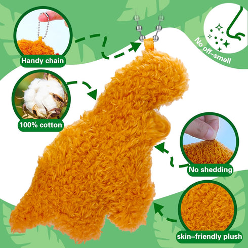 12 Pcs Dino Nugget Plush Keychain Party Favors - Mini Plush Pillow Charm Keyring for Party Supplies, Soft Stuffed Dinosaur Toy for Girls and boys,...