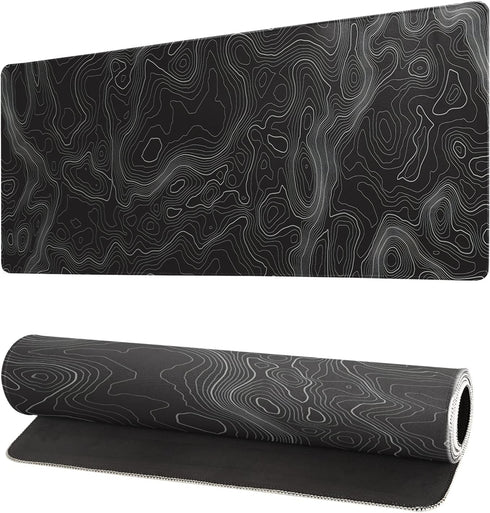 Topographic Contour Extended Big Mouse Pad Large,Gaming Mouse Pad Desk Pad,27.6x11.8 Inch Long Computer Keyboard Mouse Mat Mousepad with 3mm Non-S...