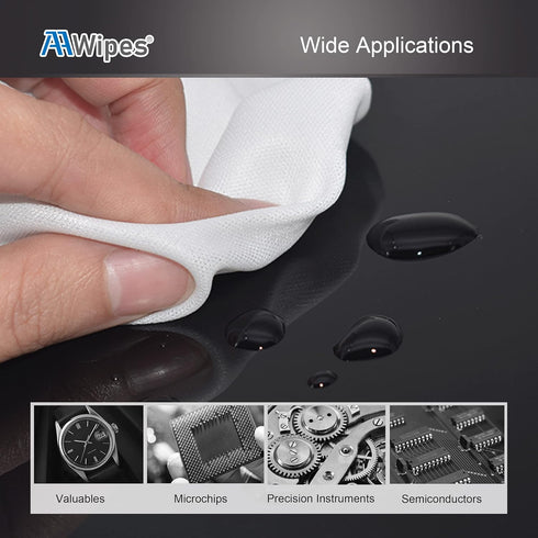 Cleanroom Cloth Wipes 6"x6" (Bag of 150 Pcs) Double Knit 100% Polyester Wipers Lint Free Cloths with Ultra-fine Filaments, Laser Sealed Edge, Clas...