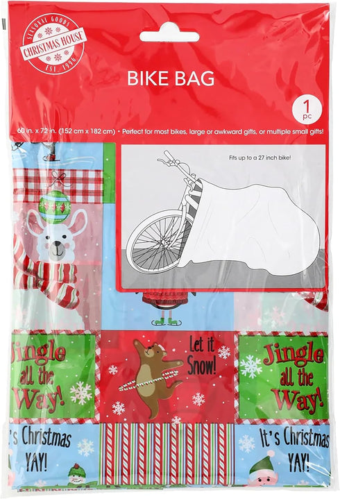 Christmas House Giant Gift Bicycle Bike Bag 60 in. x 72 in. Assorted Qty 1 New...