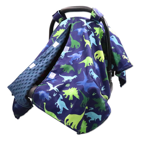 TANOFAR Car Seat Cover Baby, Carseat Covers Baby Boy Girl, Peekaboo Opening Infant Car Seat Cover for Winter, Warm & Cozy, Blue Dinosaur...