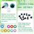 TOAOB 120pcs Glitter Plastic Safety Eyes 10mm Crafts Doll Eyes 10 Colors Half Round Craft Crochet Eyes with Washers for Stuffed Animals Amigurumis...