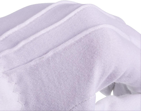 Shappy White Stitched Cotton Gloves for Formal Tuxedo Jewelry Inspection, White Gloves for Men, 23 cm/ 9 inches...