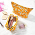 2 Pieces Little Flower Makeup Bag Large Cosmetic Bag Capacity Canvas Travel Toiletry Bag Organizer Cute Makeup Brushes Aesthetic Accessories Stora...