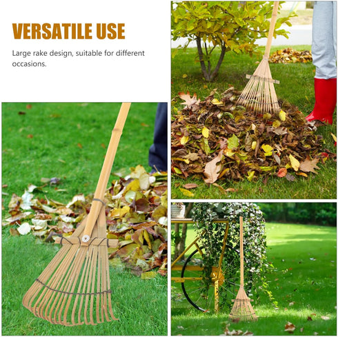 Yardwe Yard Leveling Rake Leaf Scoops Hand Rakes Short Handle Rake Planting Mini Gathering Leaf Tool Rakes for Gardening Lawn Tools Small Rake wit...