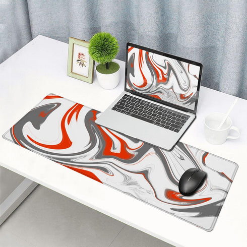 Large Gaming Mouse Pad with Stitched Edges, Minimalist Topographic Map Desk Mat, Extended Mousepad with Anti-Slip Base, Cool Desk Pad for Keyboard...