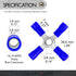 Conext Link 10 Wire Crimp 4 Way X Ring Butt Connector Terminal Vinyl Blue 16-14 awg Gauge GA ?18255?...