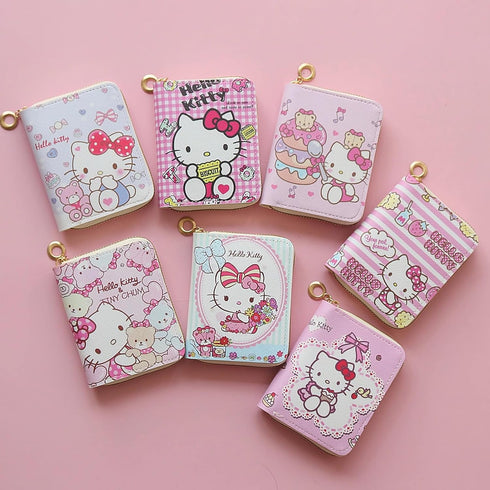 Small Wallet for Women and Girl, Short PU Leather Zipper Cute Coin Purse, 2Pce...
