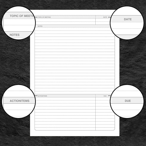Meeting Notebook with Action Items Work Notebook for Note Taking 120 Sheets A5 Meeting Notebook for Office Business Meeting Agenda Book for Men Wo...