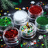 Christmas Nail Art Glitters Sequins 3D Snowflake Christmas Tree Nail Sequins for Acrylic Nail Supplies Xmas Winter Nail Decals for for Women Nail ...