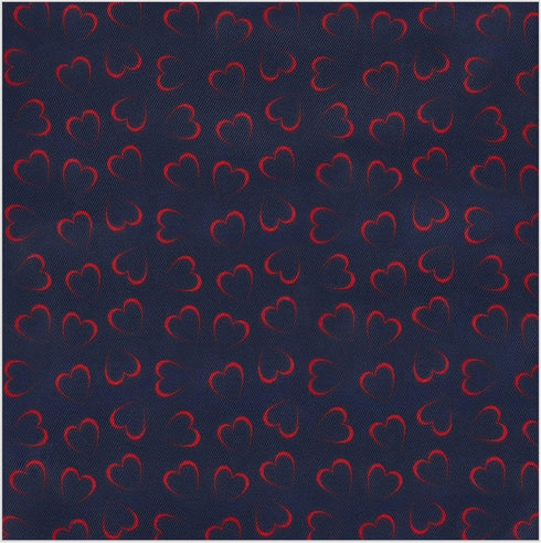 Jacob Alexander Men's Happy Valentine's Day Red Outline Hearts Pocket Square - Dark Blue...