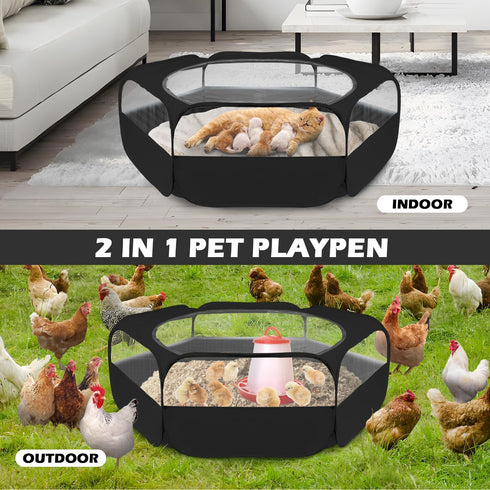 UWE Small Animal Playpen, Chicken Brooder Box with Cover Top, Portable Outdoor Exercise Pet Cage Tent, Waterproof Breathable Pet playpen Indoor fo...
