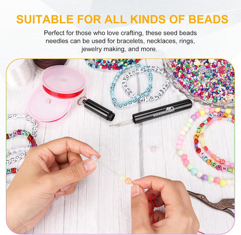 KOLEONHOME Beading Needles, 20 Pieces,Assorted Sizes, Seed Beading Needles,Large Eye Beading Needles for Beading & Jewelry Making with Aluminum St...