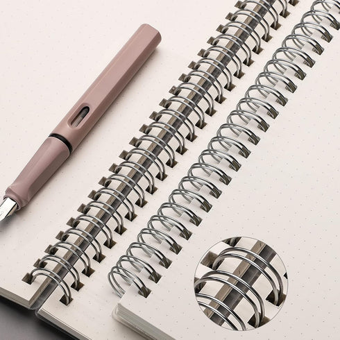 AHGXG Dotted Journals Spiral Notebook 3 Pack, A5 Bullet Dot Grid Journal with 100 GSM Thick Dotted Paper, Transparent Hardcover, 80 Sheets, for Bu...