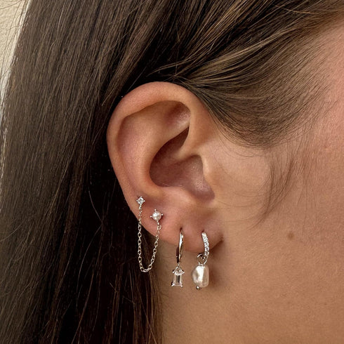 Pearl Earrings for Women,Dainty Gold Pearl Earrings 14K Gold Plated Stud Earrings Hypoallergenic Small Hoop Earrings for Women Trendy Dangle Earri...