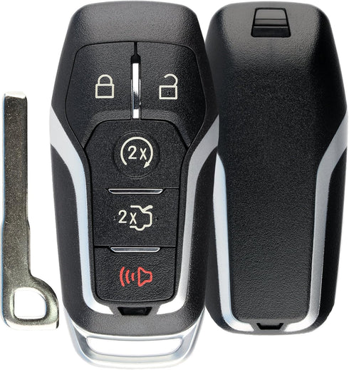 KeylessOption Keyless Entry Remote Smart Key Fob Shell Case for Ford Fusion Mustang Edge M3N-A2C31243800...