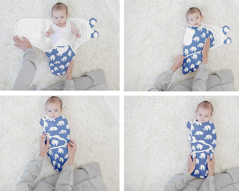 BaeBae Goods Swaddle Blanket, Adjustable Infant Baby Swaddling Wrap Set of 4, Baby Swaddling Wrap Blankets for Boys and Girls Made in Soft Cotton ...