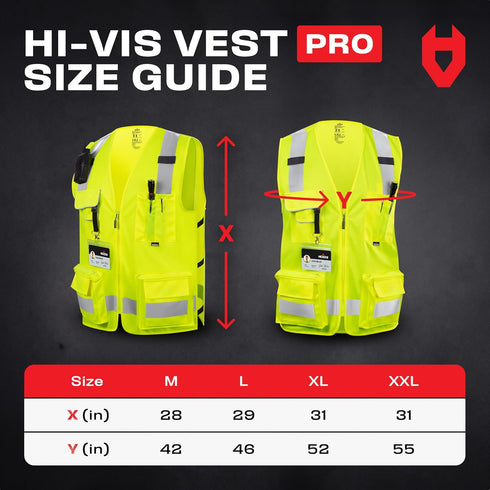 NoCry Premium Reflective Safety Vest for Men with Heavy Duty Stitching & Phone Pocket — ANSI Class 2 Safety Vest with Pockets — Ideal Neon Constru...