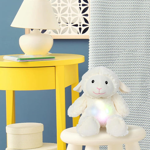 Linzy Toys, 12" Soft Dreams Super Soft Plush Lamb Night Light with Lullabies and soothe The Baby, Huggable Stuffed Animal, Nursery Decor,...