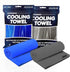 Cooling Towel for Neck & Face - Heat Relief Cooling Rag Set - 2 Pack (Blue & Grey), with UPF 50+, 29.5'' x 13'', for Sports, Golf, Gym, Yoga, Work...