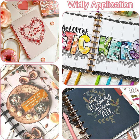 PATIKIL 35mm 1-1/2" Orange Plastic Round Book Binding Discs, 22 Pcs Discbound Expansion Discs Plating Round Binder Rings for DIY Notebook Planner...