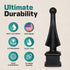 Fence Finial Toppers for Square Post | Four-Sided Spire | Premium USA Made | Black Polypropylene Plastic (10 Pack, Fits 1/2 in.)...