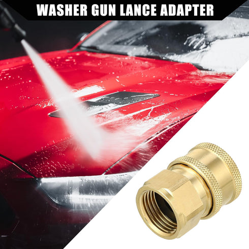 Pressure Washer Coupler/Outer Washer Gun Adapter Universal for Car/Durable Brass 1/2" 19mm ID / 1 Pcs Copper Tone...