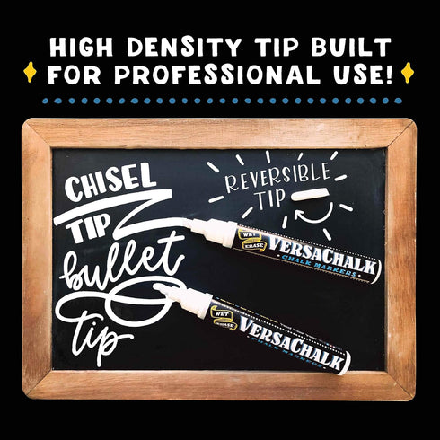 VersaChalk White Chalkboard Chalk Markers - Wet Erase Dustless Chalk Ink Paint Marker for Blackboard, Dry Erase White Board, Chalkboard Sign (COMB...
