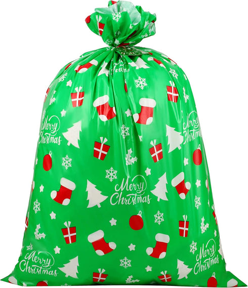 CCINEE Giant Bags,Green Christmas Sacks for Jumbo Gift Package(36"x44") with Tag Card and Wrapping Tie...