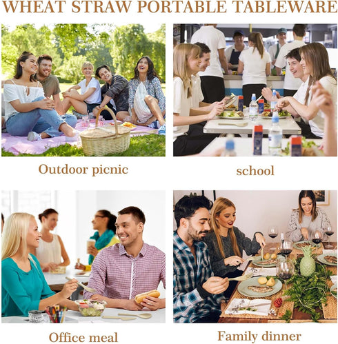 Large Travel Utensils with Case, Reusable Utensils Portable Travel Cutlery Set for Lunch School Picnic Camping or Daily Use...