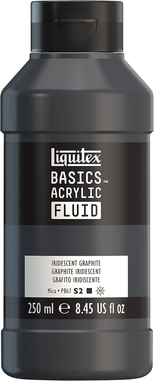 Liquitex BASICS Acrylic Fluid Paint, 250ml (8.5-oz) Bottle, Iridescent Graphite...