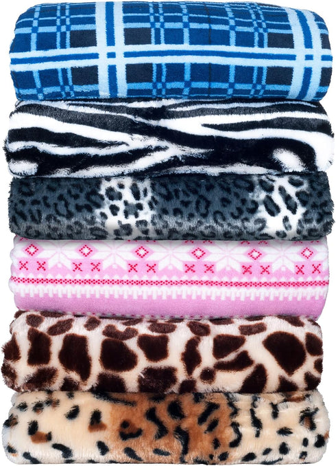 Lavish Home Fleece Sherpa Throw Blanket - Ultra Soft Plush Bed, Sofa or Couch 50" x 60" Tiger Set of 1...