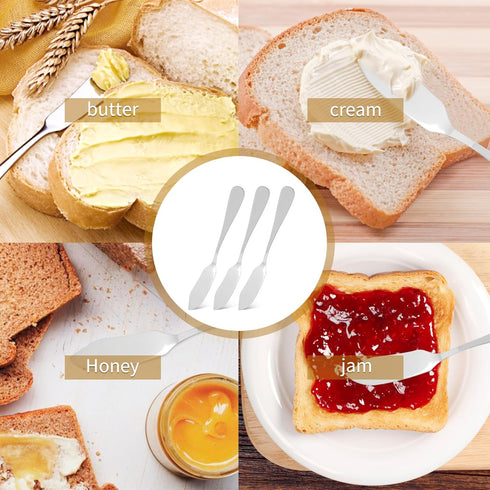 3Pcs Butter Knives Stainless Steel Butter Spreader Kitchen Knives for Pastry and Cold Butter Sandwich Cheese (6.1Inch)...