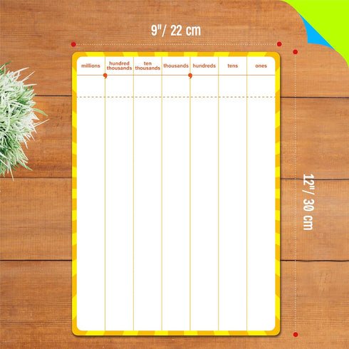 8 Packs Division Whiteboards, Double Sided Dry Erase Board Writable and Erasable Math Learning White Board for Kids, Students, Classroom and Home ...