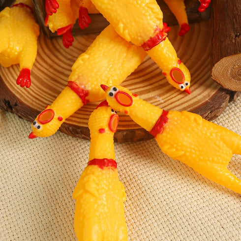 LovesTown 16PCS Rubber Chickens, Screaming Chicken Toys, Chicken Squeaky Toy Squeeze for Kids Party Favors Prank Toys Dog Toys...