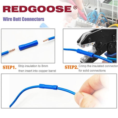 200PCS Wire Butt Connectors 22-10 AWG Insulated Electrical Marine Automotive Wire Crimp Terminals Assortment Kit...