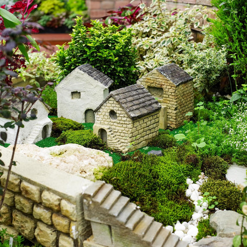 MECCANIXITY Miniature Stone Stairs Straight Resin Steps Micro Bonsai Dollhouse for Fish Tank Landscape Decoration Garden Decoration 2Pcs...