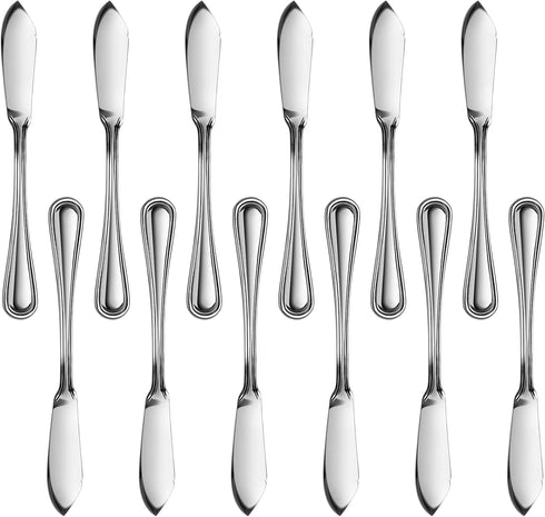 New Star Foodservice 58024 Slimline Pattern, 18/0 Stainless Steel, Butter Knife, 6.3-Inch, Set of 12...